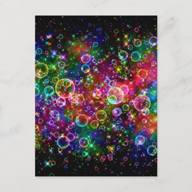 Colorful Bubble Design Postcard (Front)