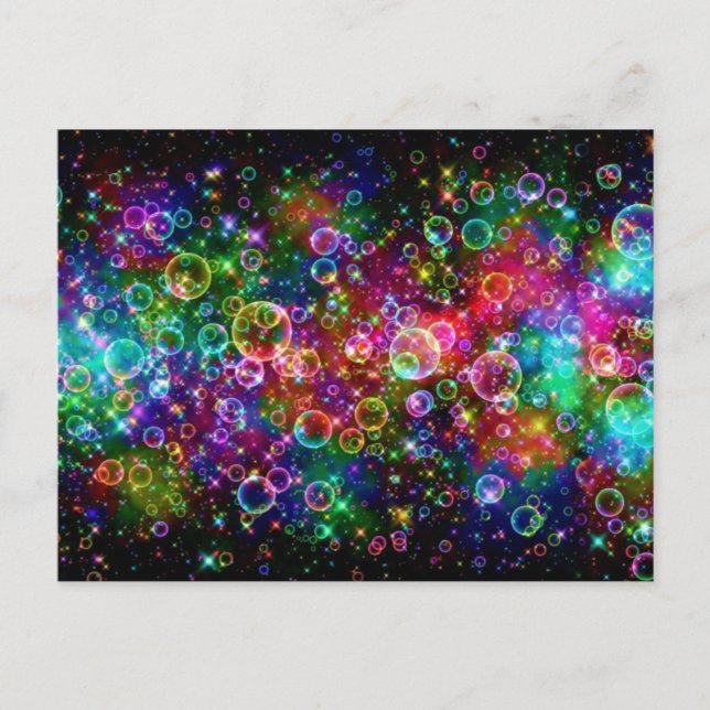 Colorful Bubble Design Postcard (Front)