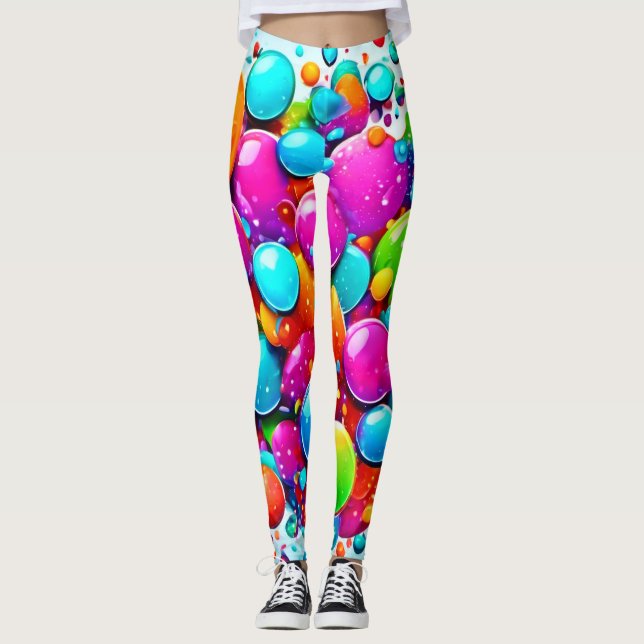 Colorful Bubble Explosion Leggings (Front)