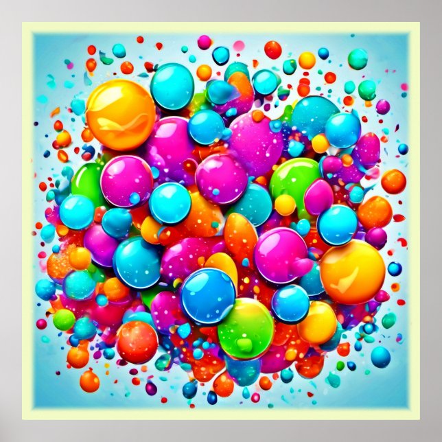 Colorful Bubble Explosion Poster (Front)