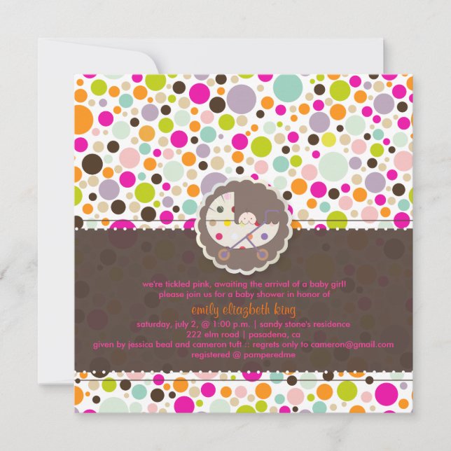 Colorful Bubble Gum/Dots Birth Announcement (Front)