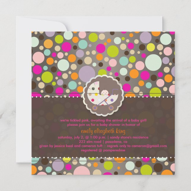 Colorful Bubble Gum/Dots Birth Announcement (Front)