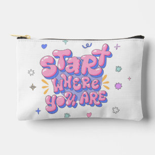 Colorful Bubble Letter Quote Accessory Pouch