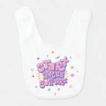 Colorful Bubble Letter Quote Baby Bib