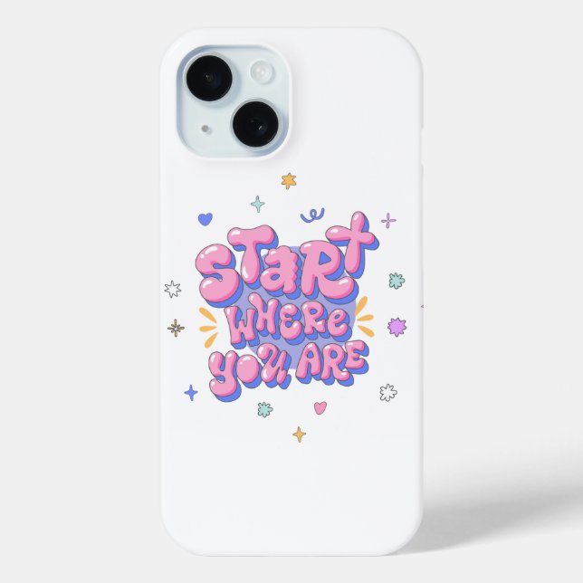Colorful Bubble Letter Quote Case-Mate iPhone Case (Back)