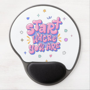 Colorful Bubble Letter Quote Gel Mouse Pad
