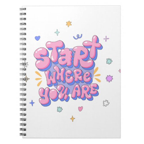 Colorful Bubble Letter Quote Notebook