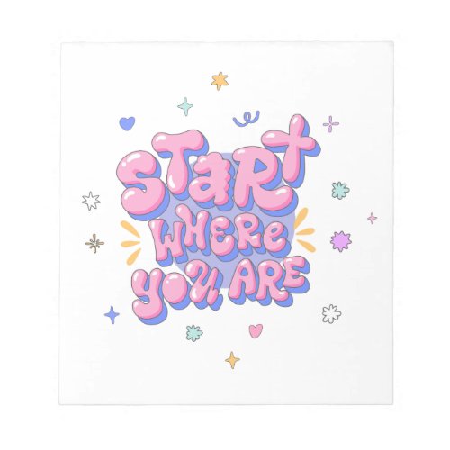 Colorful Bubble Letter Quote Notepad
