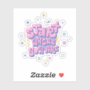 Colorful Bubble Letter Quote Sticker