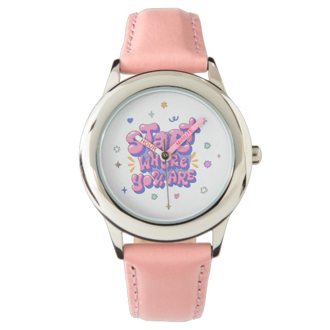Colorful Bubble Letter Quote Watch (Front)