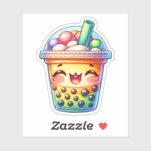 Colorful Bubble Tea Vinyl Stickers