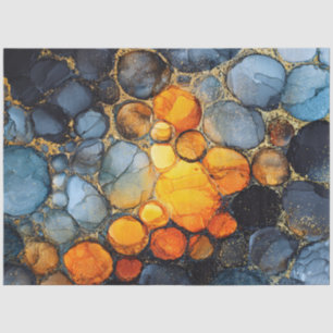 Colorful Bubble Texture with Gold Fluid Art Tissue Paper