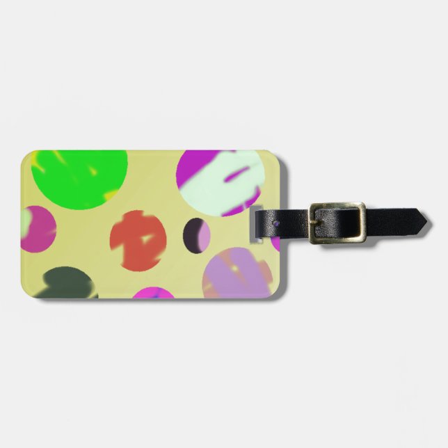 colorful bubble universe abstract art luggage tag (Front Horizontal)