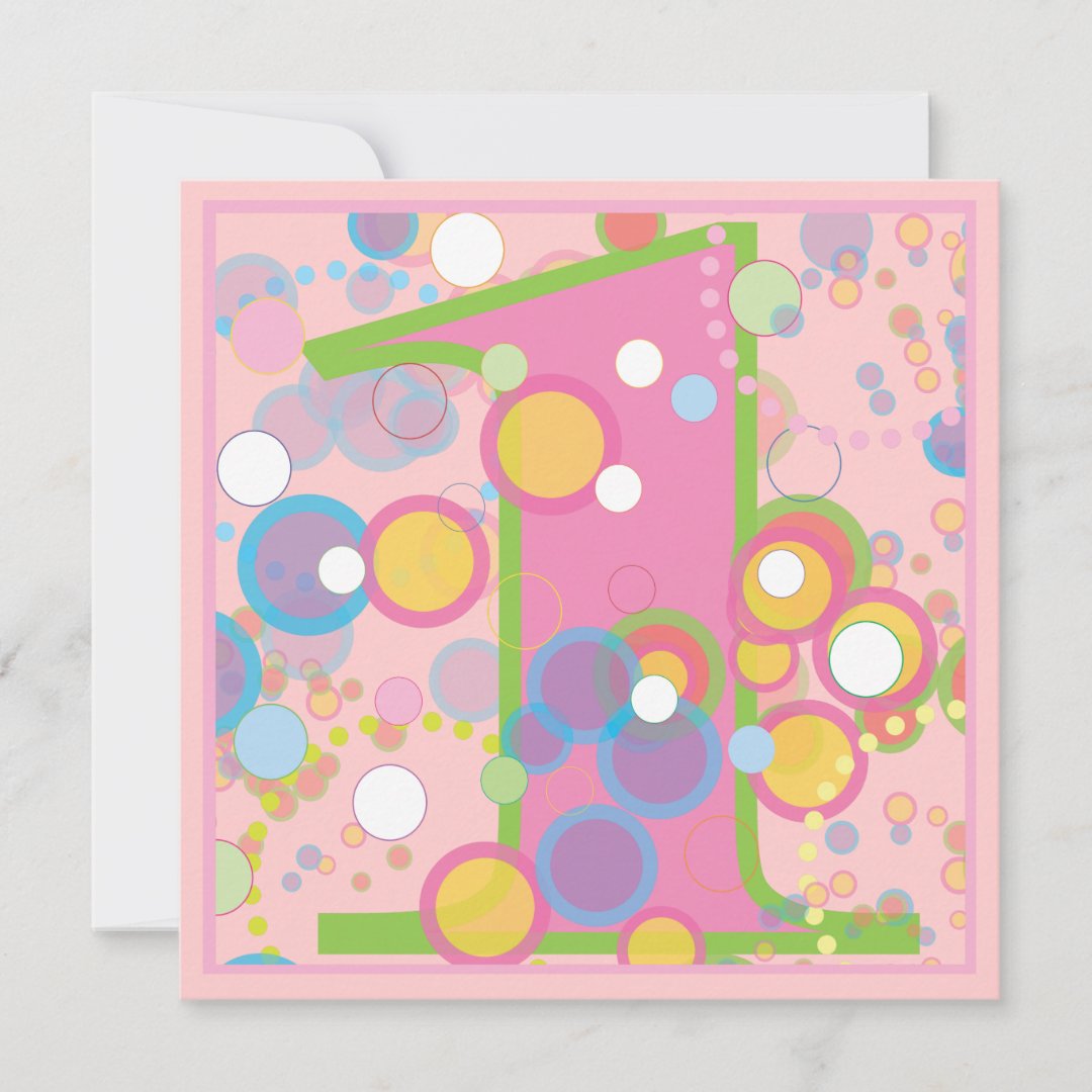 Colorful Bubbles 1st Birthday Party Invitation Zazzle