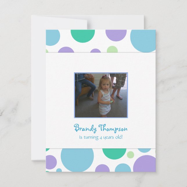 Colorful Bubbles Birthday Party Invitation (Front)