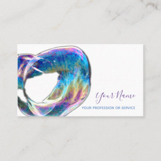 Colorful bubbles birthday planner and party busine business card