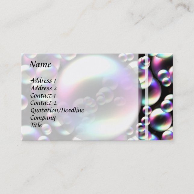 Colorful Bubbles Business Card (Front)