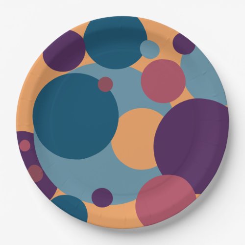 Colorful bubbles design paper plates