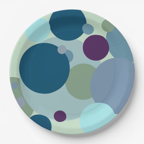 Colorful bubbles design paper plates