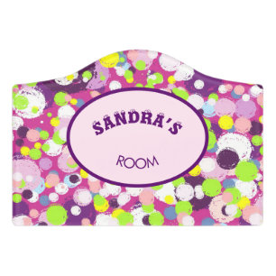 Colorful bubbles door sign