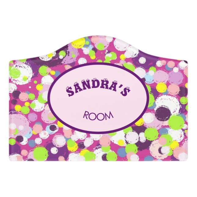 Colorful bubbles door sign (Small Crest Front)