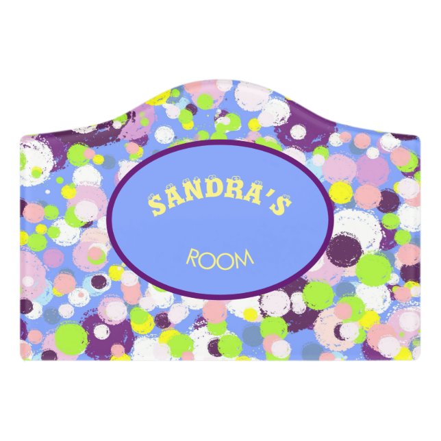 Colorful bubbles door sign (Small Crest Front)
