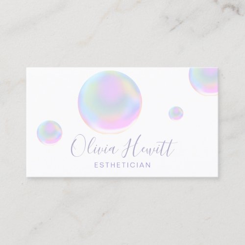 colorful bubbles esthetician business card