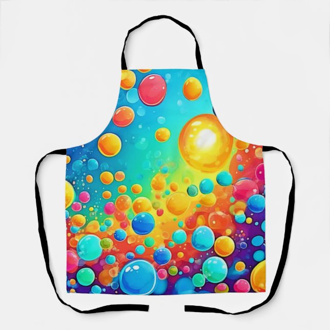 Colorful Bubbles Floating Art Apron (Front)