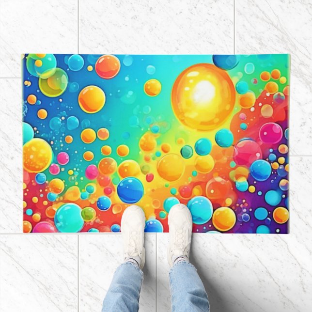 Colorful Bubbles Floating Art Doormat (Indoor)