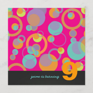 Colorful Bubbles for Birthday Party Invitation