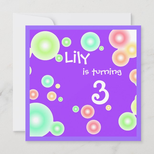 Colorful Bubbles Invitation (Front)