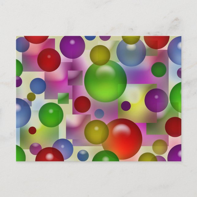 Colorful Bubbles Pattern Postcard (Front)