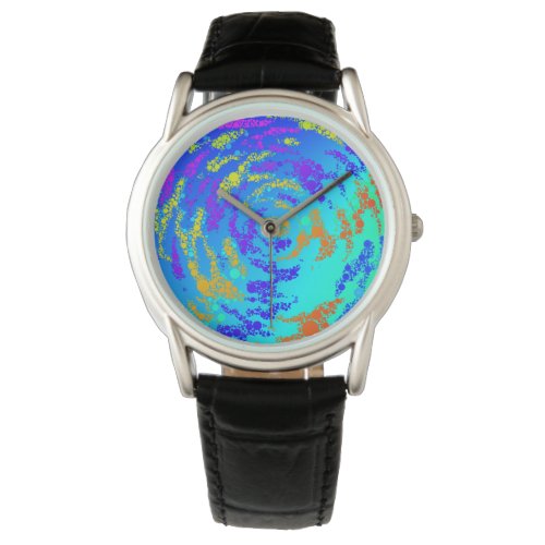 Colorful Bubbles Trippy Funky Spiral Abstract Art Watch
