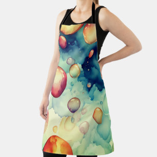 Colorful Bubbles Watercolor Art Apron