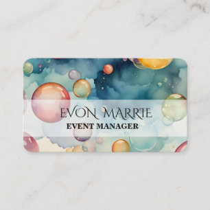 Colorful Bubbles Watercolor Art  Business Card
