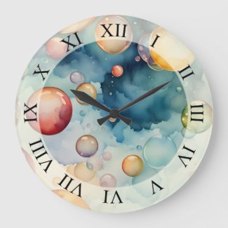 Colorful Bubbles Watercolor Art 