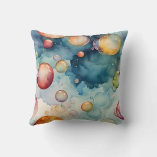 Colorful Bubbles Watercolor Art 