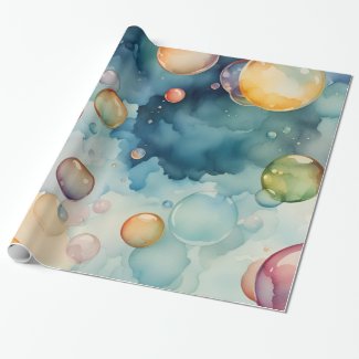 Colorful Bubbles Watercolor Art 