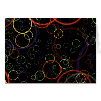 Colorful Bubbles: Yellow Green Red Purple Rings card