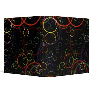 Colorful Bubbles: Yellow Green Red Purple Rings -M binder