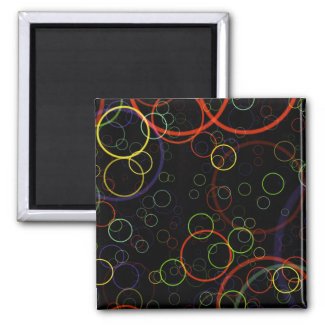 Colorful Bubbles: Yellow Green Red Purple Rings magnet