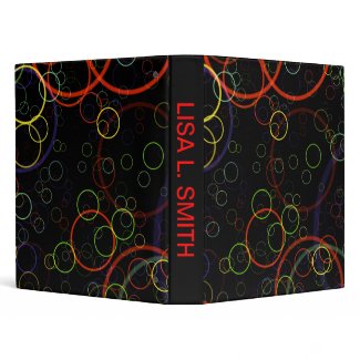 Colorful Bubbles: Yellow Green Red Purple Rings -S binder