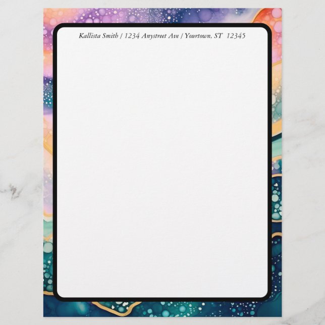 Colorful Bubbly Agate Letterhead (Front)