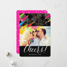 Colorful Bubbly Bottles Cheers Fun New Year Photo