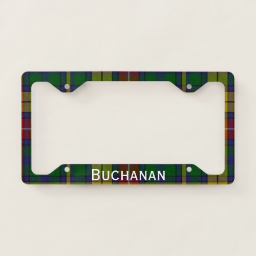 Colorful Buchanan Plaid License Plate Frame