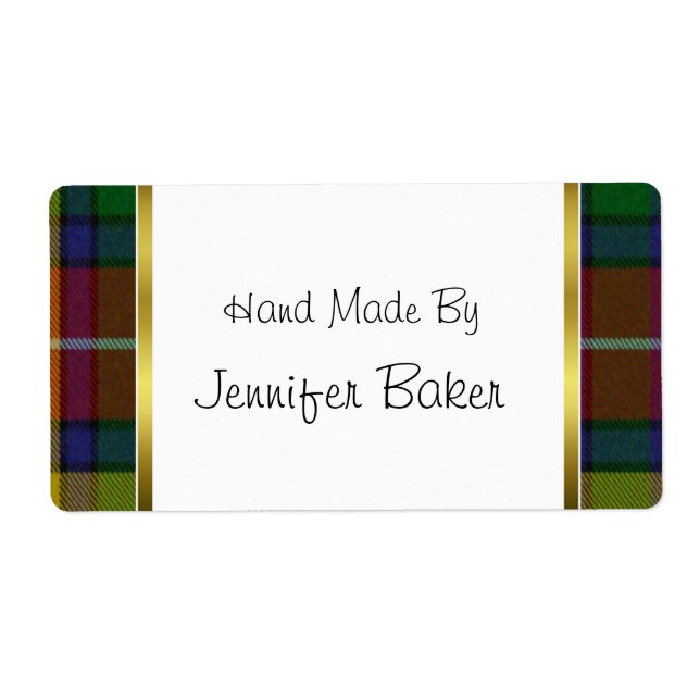 Colorful Buchanan Plaid Package Labels (Front)