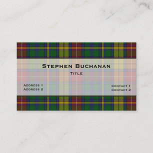 Colorful Buchanan Tartan Plaid Custom Business Card