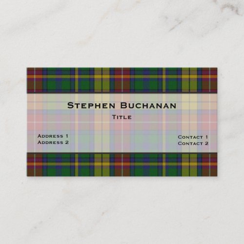 Colorful Buchanan Tartan Plaid Custom Business Card