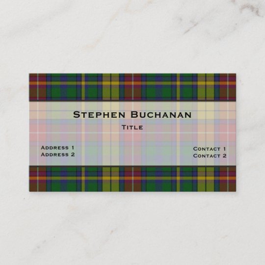 Colorful Buchanan Tartan Plaid Custom Business Card | Zazzle.com