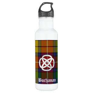 Colorful Buchanan Tartan Plaid Water Bottle
